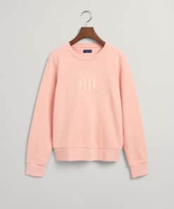 Gant Woman Tonal Shield C-Neck Sweat Guava Orange