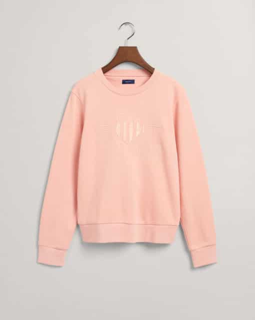 Gant Woman Tonal Shield C-Neck Sweat Guava Orange