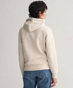Gant Woman Tonal Archive Shield Zip Hoodie Putty