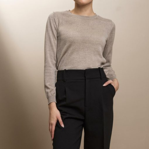 Stenströms Signe Merino Crew Knit Beige
