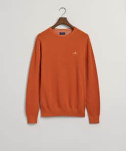 Gant Cotton Pique Sweater Pumpkin Orange
