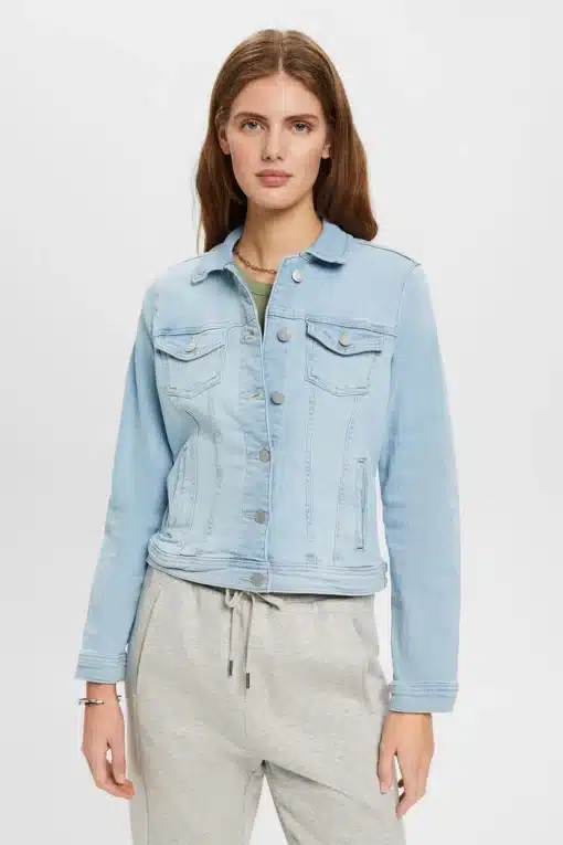 Esprit Denim Jacket Blue Pleached