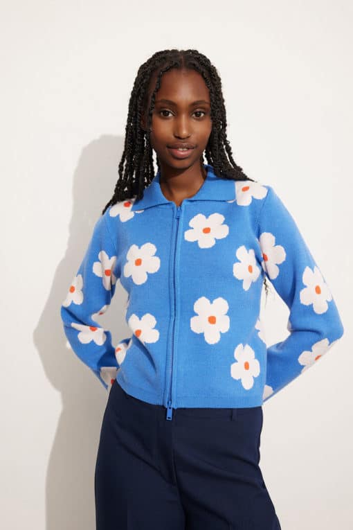 Envii Ennettle Zip Cardigan Anemone Aop
