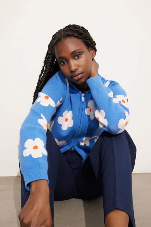 Envii Ennettle Zip Cardigan Anemone Aop