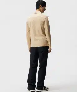 J.Lindeberg Asher Long Sleeve Polo Shirt Safari Beige