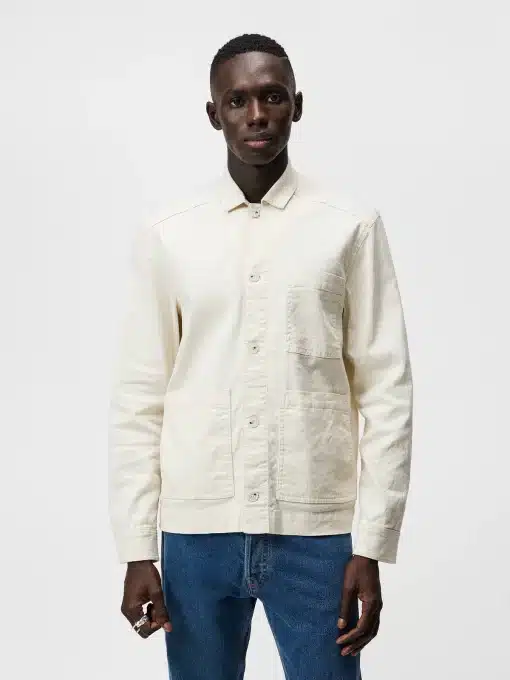 J.Lindeberg Errol Linen Workwear Overshirt Turtledove