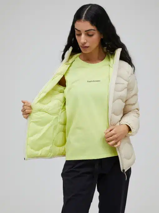 Peak Performance Helium Down Hood Jacket Women Sand Fog