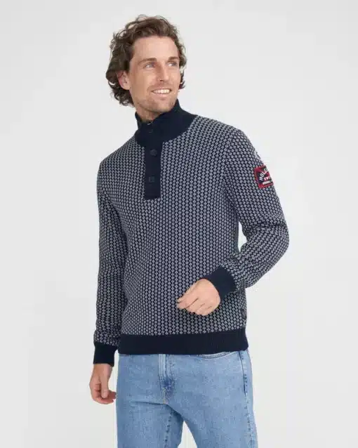 Holebrook Frej T-Neck Windproof Navy/Offwhite