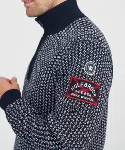Holebrook Frej T-Neck Windproof Navy/Offwhite