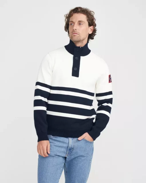 Holebrook Frej T-Neck Windproof Navy/Offwhite