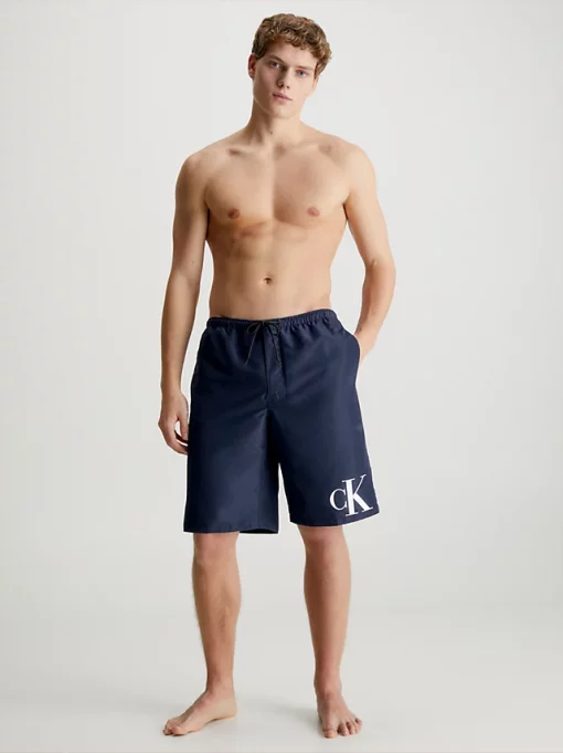 Calvin Klein Board Long Swim Shorts Navy Iris