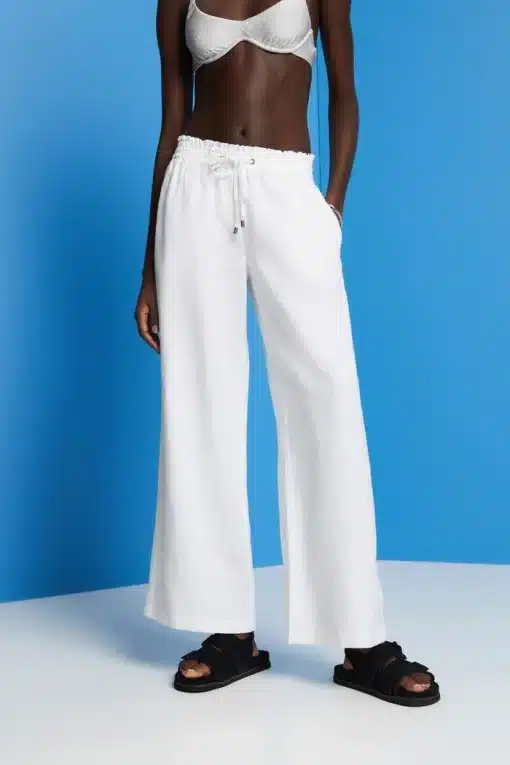 Esprit Linen Pants Off White