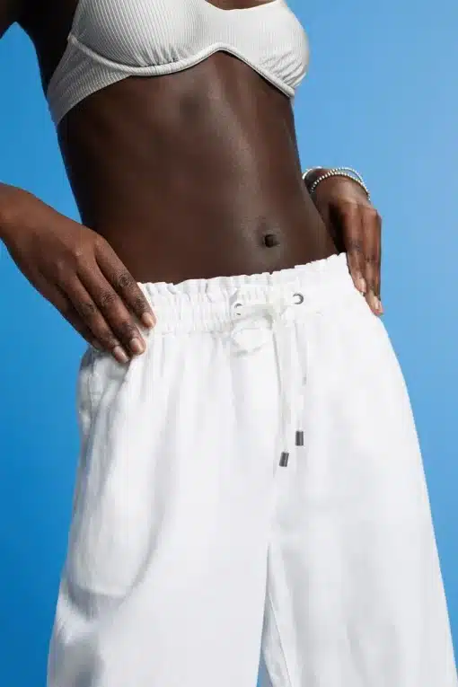 Esprit Linen Pants Off White