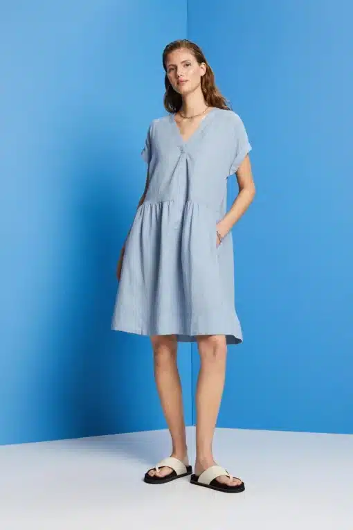 Esprit Linen Dress Light Blue Lavender