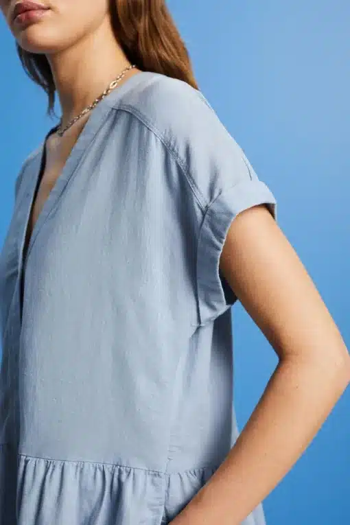 Esprit Linen Dress Light Blue Lavender