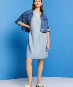 Esprit Linen Dress Light Blue Lavender