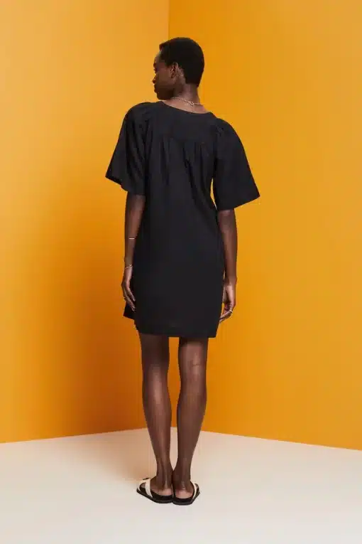 Esprit Linen Blend Dress Black