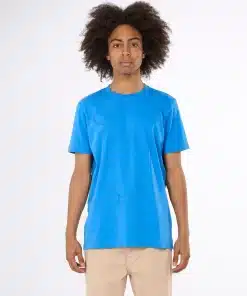 Knowledge Cotton Apparel Big Owl Front Print T-shirt Blue
