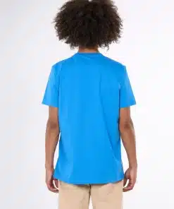 Knowledge Cotton Apparel Big Owl Front Print T-shirt Blue