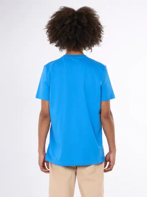 Knowledge Cotton Apparel Big Owl Front Print T-shirt Blue