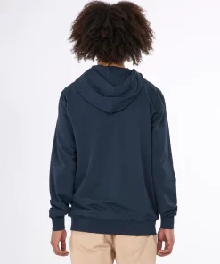 Knowledge Cotton Apparel Zip Hood Kangaroo Trademark Total Eclipse