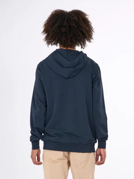 Knowledge Cotton Apparel Zip Hood Kangaroo Trademark Total Eclipse