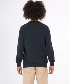 Knowledge Cotton Apparel Big Owl Front Print Sweat Balck Jet