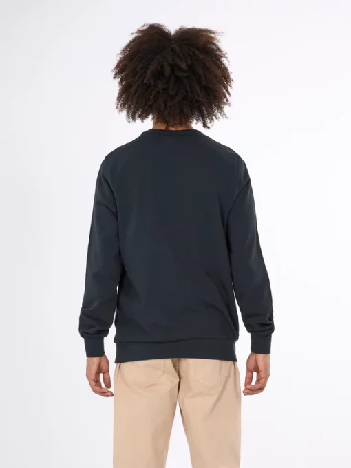 Knowledge Cotton Apparel Big Owl Front Print Sweat Balck Jet