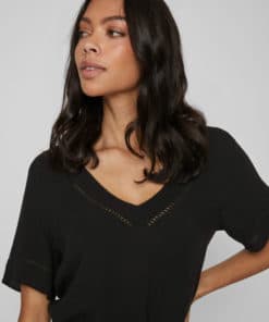 Vila Mesa detail V-Neck Dress Black