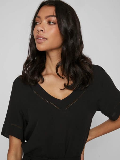 Vila Mesa detail V-Neck Dress Black