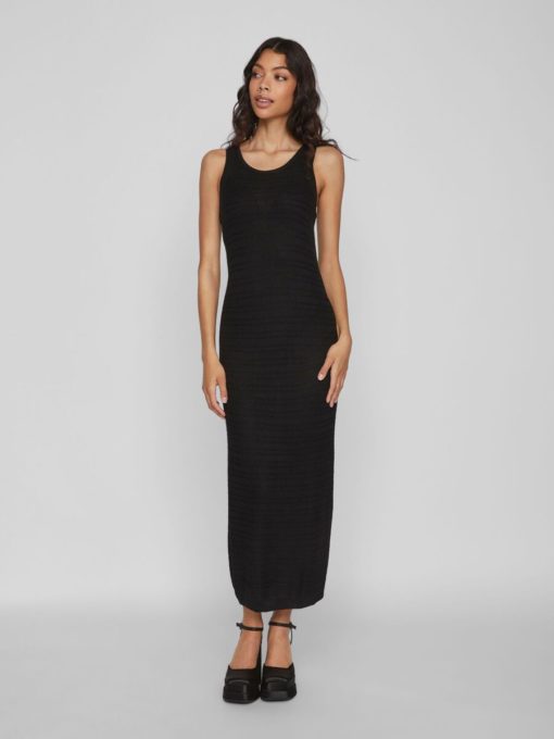 Vila Margot Long Knit Dress Black