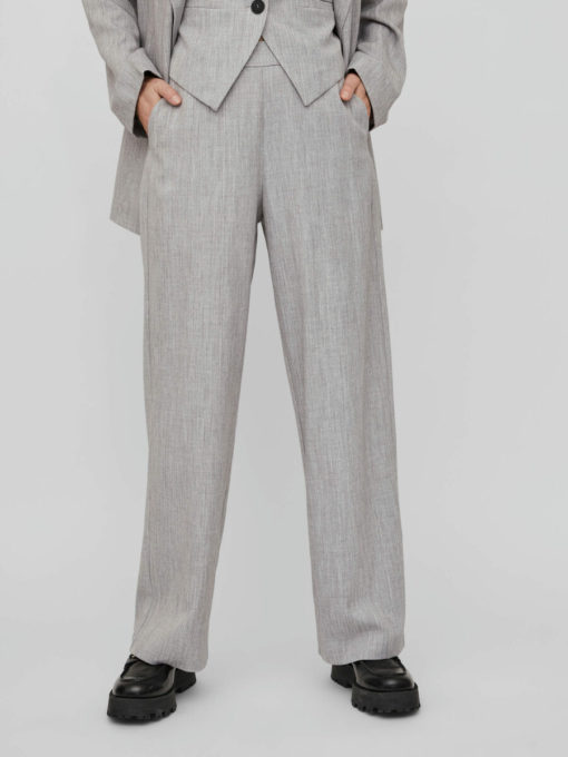 Vila Show Loose Pants Light Grey Melange
