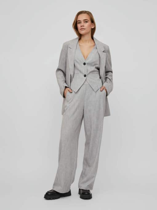 Vila Show Loose Pants Light Grey Melange