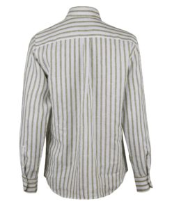 Stenströms Siri Green Striped Linen Shirt