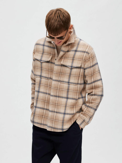Selected Homme Pan Shacket Incence/Blue
