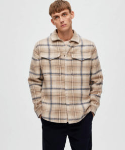 Selected Homme Pan Shacket Incence/Blue