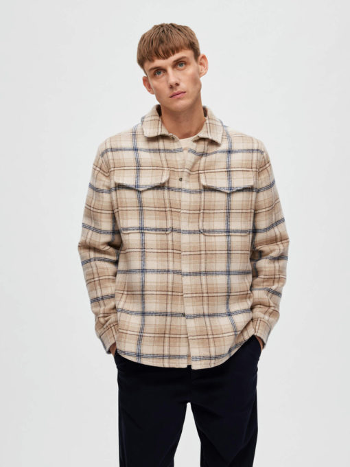 Selected Homme Pan Shacket Incence/Blue