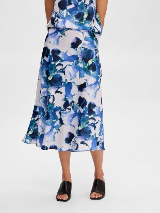 Selected Femme Rachelle Midi Skirt Royal Blue