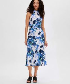 Selected Femme Rachelle Midi Skirt Royal Blue