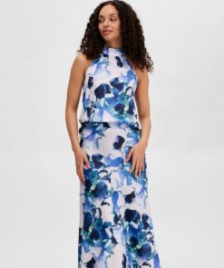 Selected Femme Rachelle Halterneck Top Royal Blue