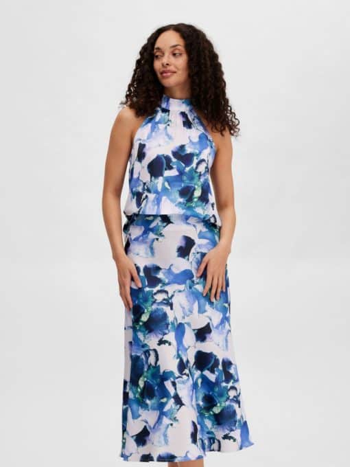 Selected Femme Rachelle Halterneck Top Royal Blue