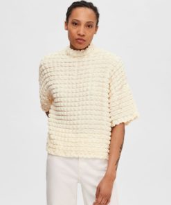 Selected Femme Monika High Neck Top Snow White