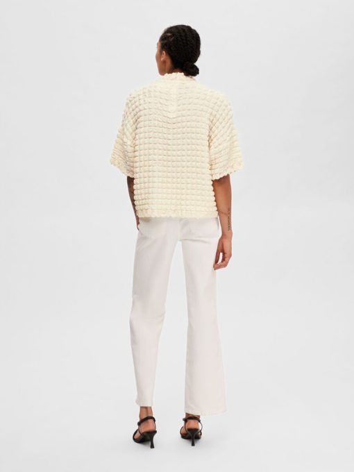 Selected Femme Monika High Neck Top Snow White