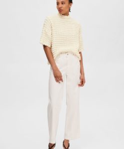 Selected Femme Monika High Neck Top Snow White