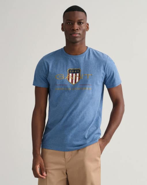 Gant Archive Shield T-shirt Denim Blue Melange
