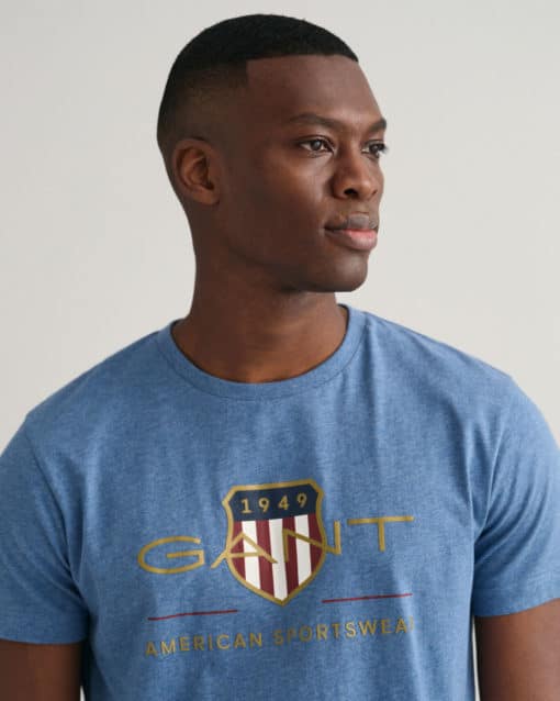 Gant Archive Shield T-shirt Denim Blue Melange