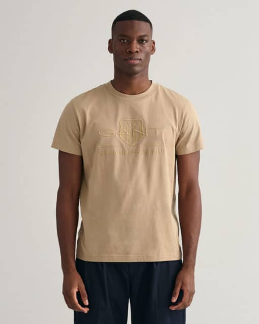 Gant Tonal Archive Shield T-shirt Concrete Beige