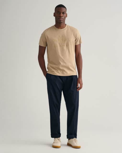 Gant Tonal Archive Shield T-shirt Concrete Beige