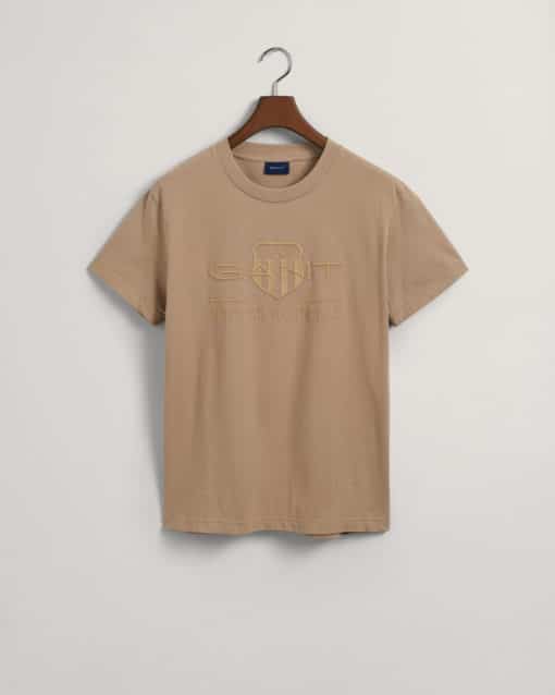 Gant Tonal Archive Shield T-shirt Concrete Beige