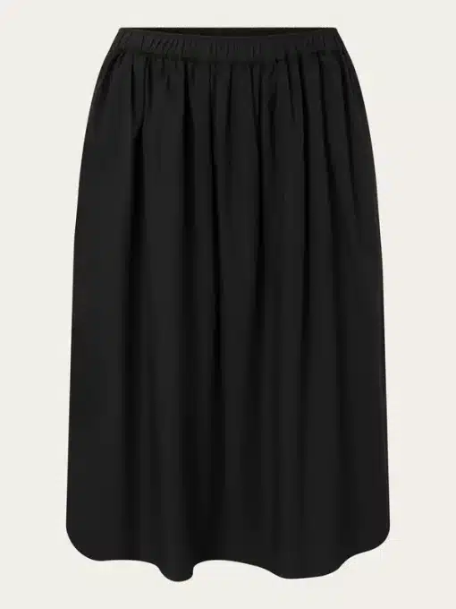 Knowledge Cotton Apparel Poplin Elastic Waist Skirt Black Jet